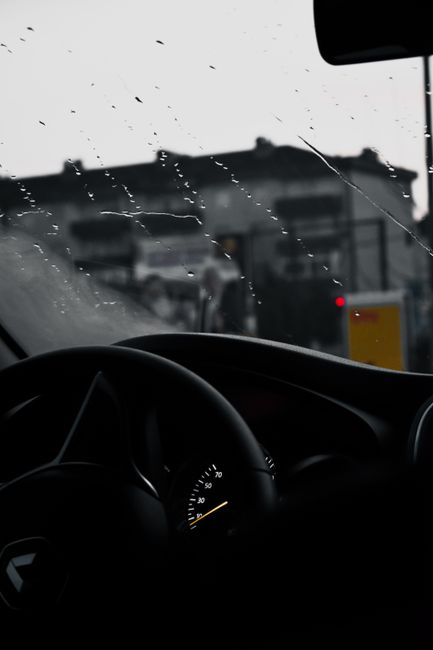 Autofahren Bei Regen Aus Fahrerperspektive Foto 297f