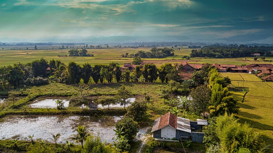 Detail Foto Pemandangan Desa Dan Sawah Number 7