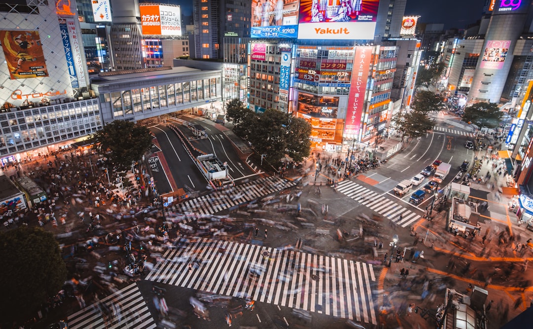 Tokio Shibuya Crossing Von Oben Perspektive 7c7c