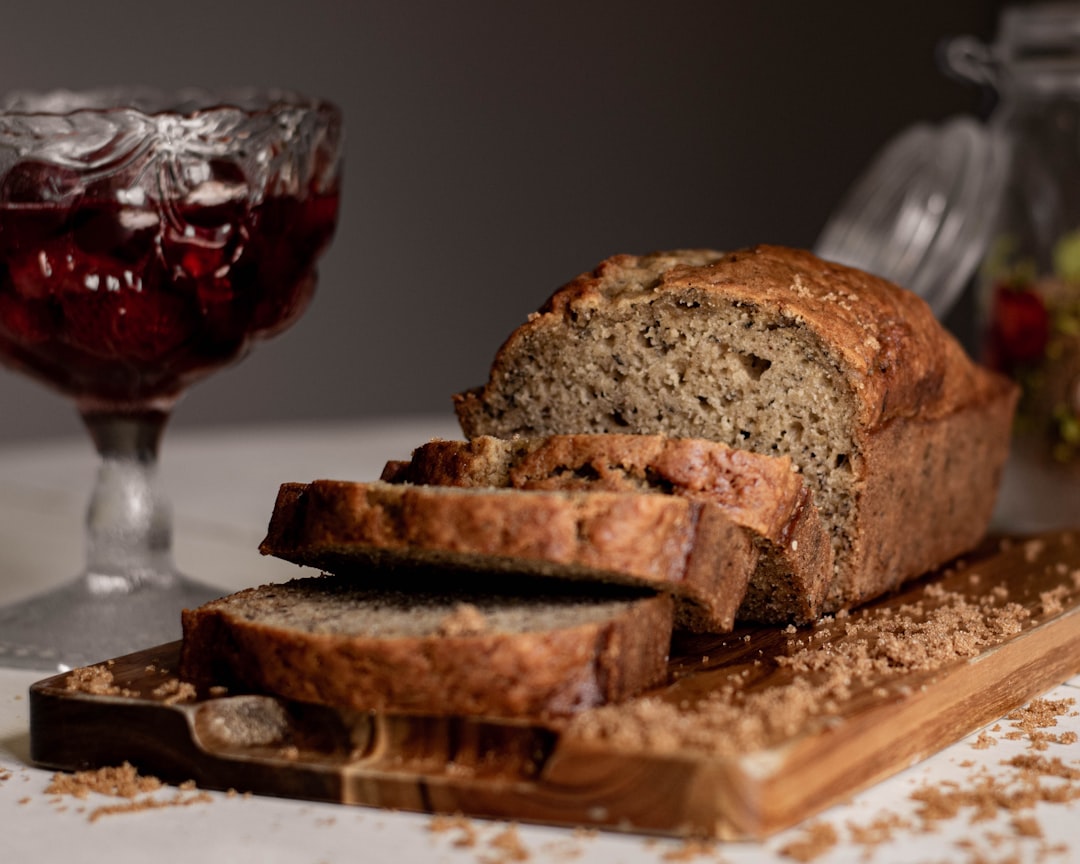 Bananenbrot Aufgeschnitten Nahaufnahme Rustikal 399a