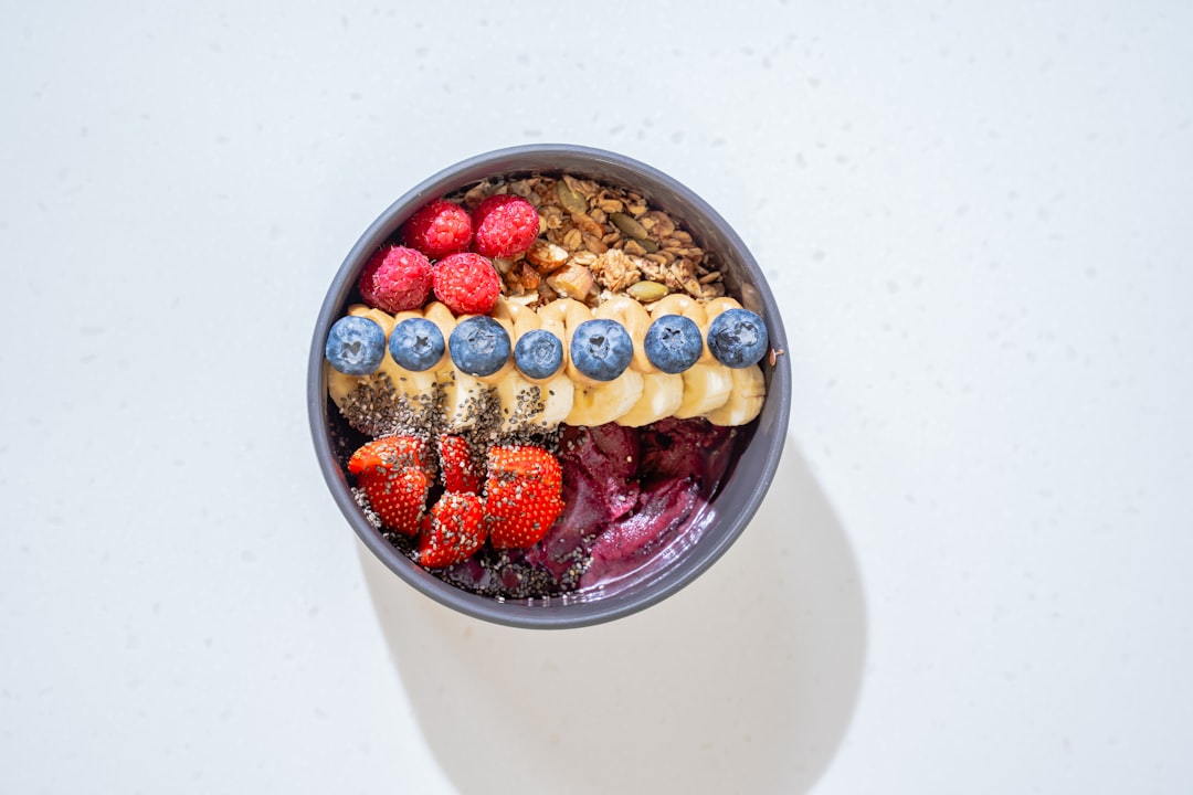 Smoothie Bowl Bunt Beeren Draufsicht 608b