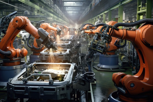 Automatisierte Produktion Mit Robotern Foto 1639