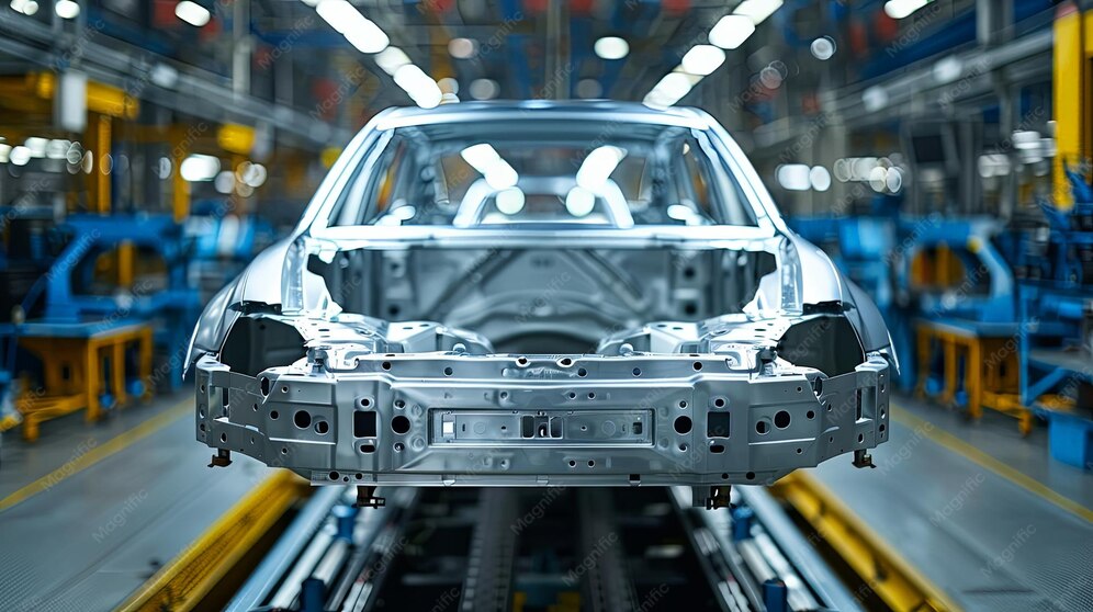 Car Chassis On Assembly Line Factory Floor F033
